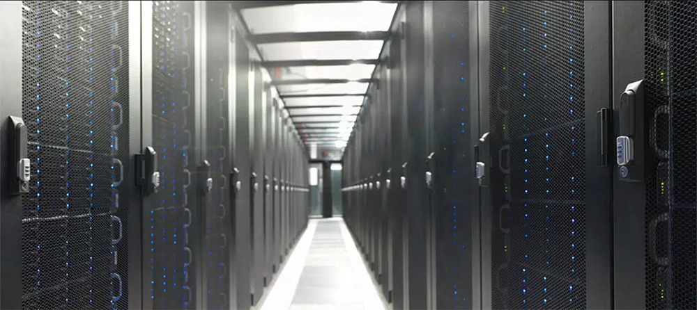Server aisle inside a data centre