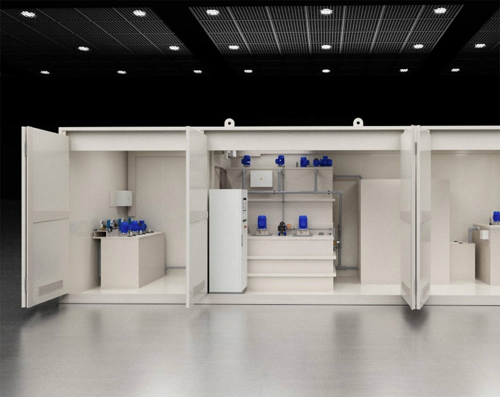 Modular system for industrial treatments